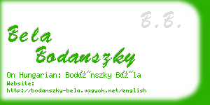 bela bodanszky business card